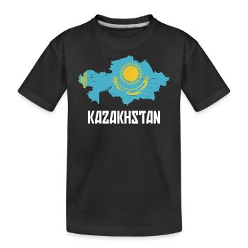 Kazakhstan Graphic - Kids' Premium Organic T-Shirt - black - Front