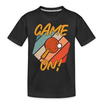 Spiel Weiter Tischtennis Vintage - Kinder Premium Bio T-Shirt - Schwarz - Vorne