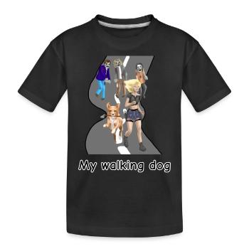 Zombie RunEdition: walking dog - Kinder Premium Bio T-Shirt - Schwarz - Vorne
