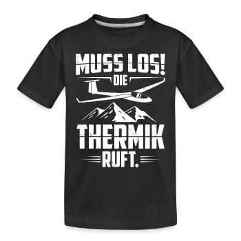 Segelflug - Kinder Premium Bio T-Shirt - Schwarz - Vorne