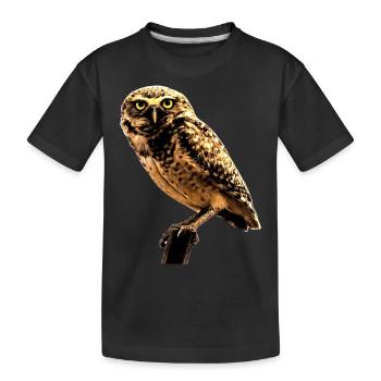le hibou la chouette - T-shirt bio Premium Enfant - noir - Devant