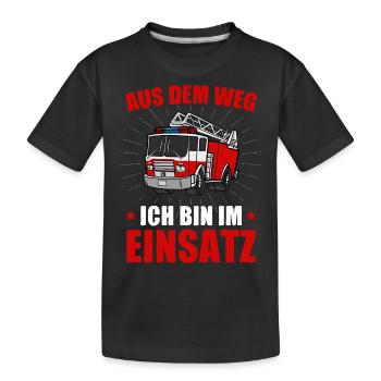 Feuerwehr Kindergartenkind Aus dem Weg - Kinder Premium Bio T-Shirt - Schwarz - Vorne