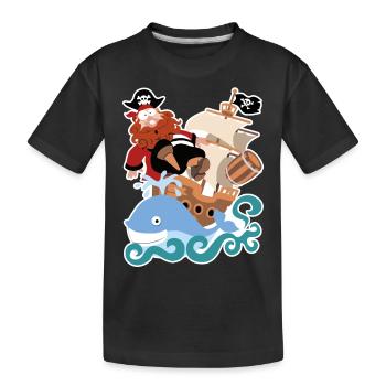 Der Pirat Barbarossa - Kinder Premium Bio T-Shirt - Schwarz - Vorne