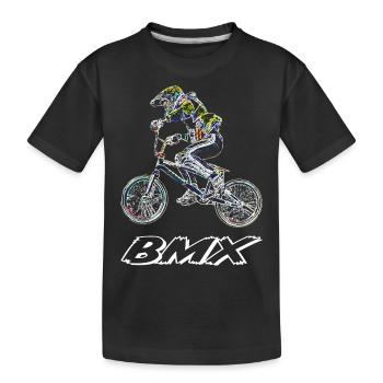 BMX Race Racing Mountainbike Motocross - Kinder Premium Bio T-Shirt - Schwarz - Vorne