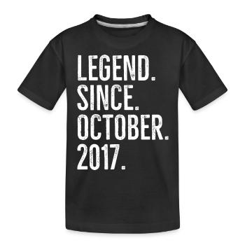 Legend Since October 2017 - Kids' Premium Organic T-Shirt - black - Front