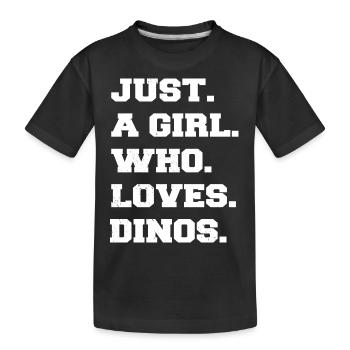 costume tshirts birthday trex fun green boys - Kids' Premium Organic T-Shirt - black - Front