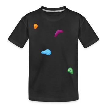 klettern bouldern boulderfelsen freiklettern - Kinder Premium Bio T-Shirt - Schwarz - Vorne