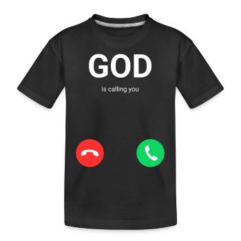 Gott ruft - Kinder Premium Bio T-Shirt - Schwarz - Vorne