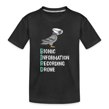 Vögel sind nicht real - Kinder Premium Bio T-Shirt - Schwarz - Vorne