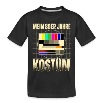 Mein 80er Jahre Kostüm Testbild Sendepause - Kinder Premium Bio T-Shirt - Schwarz - Vorne