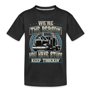 LKW Fahrer - Kinder Premium Bio T-Shirt - Schwarz - Vorne