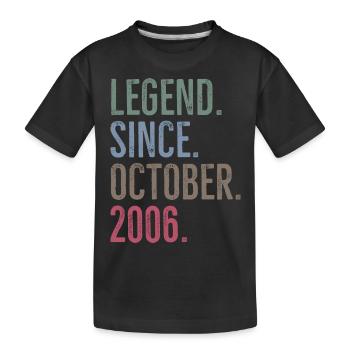 Legend Since October 2006 - Kids' Premium Organic T-Shirt - black - Front