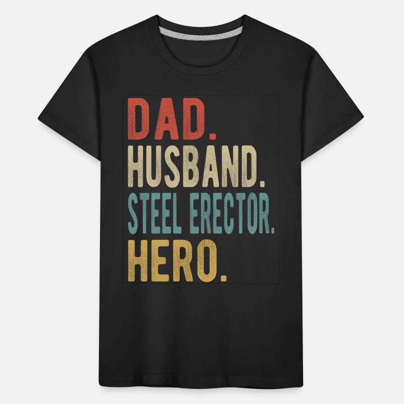 Stahl -eektor Papa Ehemann Held Kinder Premium Bio T-Shirt