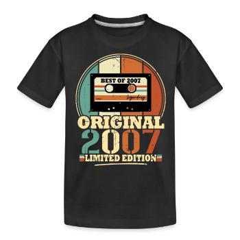 Original 2007 Retro Vintage Geburtstagsgeschenk - Kinder Premium Bio T-Shirt - Schwarz - Vorne