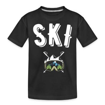 ski - Kids' Premium Organic T-Shirt - black - Front