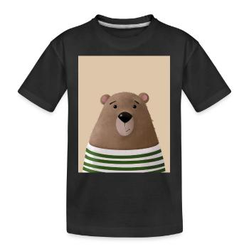 Bear - Kids' Premium Organic T-Shirt - black - Front