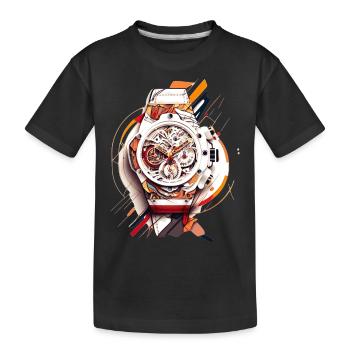 Watch collectors love old chronographs as watches - Kids' Premium Organic T-Shirt - black - Front