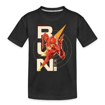 The Flash Écriture RUN. - T-shirt bio Premium Enfant - noir - Devant