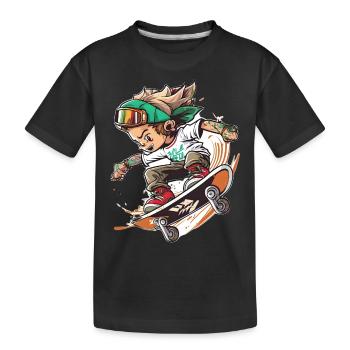Skaten oder sterben - Kinder Premium Bio T-Shirt - Schwarz - Vorne