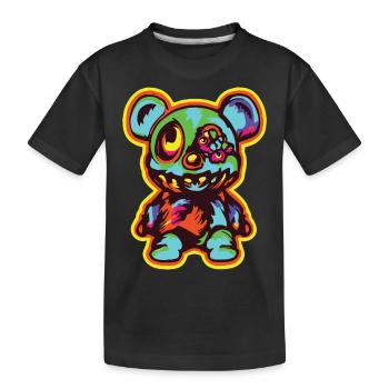 Funny Horror Scary Bear Halloween Gloom Bear - Kids' Premium Organic T-Shirt - black - Front