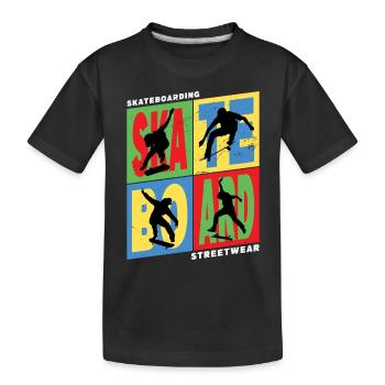 Skateboarding Skate Skater Skateboard Sk8 Vintage - Kinder Premium Bio T-Shirt - Schwarz - Vorne