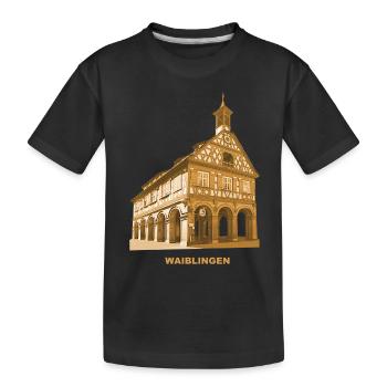 Waiblingen Rathaus - Kinder Premium Bio T-Shirt - Schwarz - Vorne