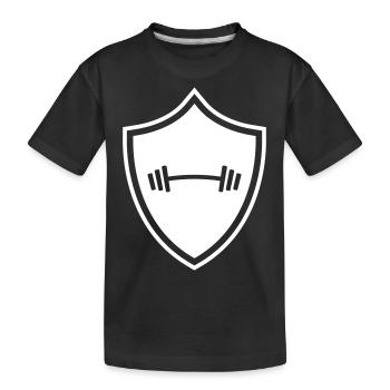Hantel Gewichte Wappen - Kinder Premium Bio T-Shirt - Schwarz - Vorne