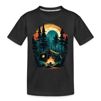Camping - Survival Zuhause Ist Wo Mein Tarp Steht - Kinder Premium Bio T-Shirt - Schwarz - Vorne