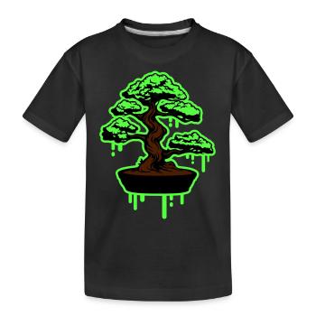 Baum Bonsai Symbol - Kinder Premium Bio T-Shirt - Schwarz - Vorne