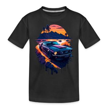 Klassischer Sportwagen - Kinder Premium Bio T-Shirt - Schwarz - Vorne