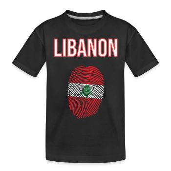 Lebanon Fingerprint - Kids' Premium Organic T-Shirt - black - Front