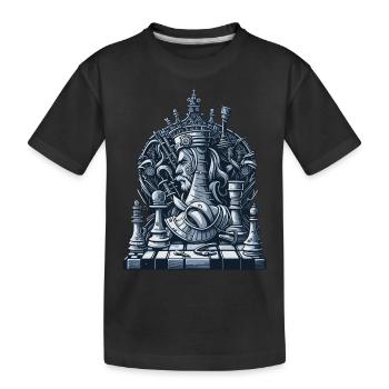 Schachbrett - Kinder Premium Bio T-Shirt - Schwarz - Vorne
