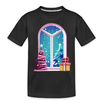 Cadeau de Noël Arbre de Noël Noël - T-shirt bio Premium Enfant - noir - Devant