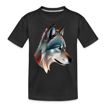 loup - T-shirt bio Premium Enfant - noir - Devant