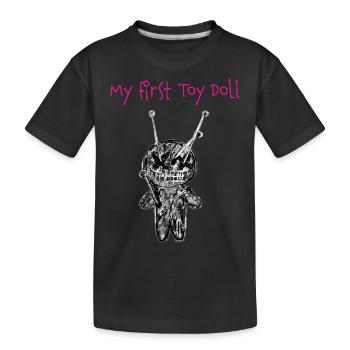 Poupée vaudou mignonne - T-shirt bio Premium Enfant - noir - Devant
