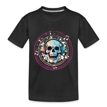Music Skull - Kids' Premium Organic T-Shirt - black - Front