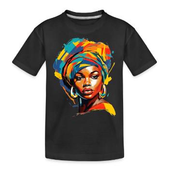 Jolie dame aux couleurs vives - T-shirt bio Premium Enfant - noir - Devant