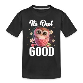hibou hiboux son hibou bon - T-shirt bio Premium Enfant - noir - Devant