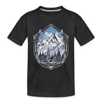 Montagnes Alpes - T-shirt bio Premium Enfant - noir - Devant