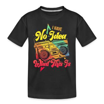 Music, Retro, Heavy Metal, Hard Rock, Punk, Vinyl, Pop - Kids' Premium Organic T-Shirt - black - Front