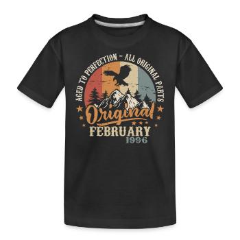 February 1996 - Born in February 1996 - Kids' Premium Organic T-Shirt - black - Front