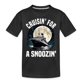 Cruising For A Snoozing Cruise Ship Vacation - Kids' Premium Organic T-Shirt - black - Front