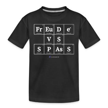 Freude vs. Spass (dunkle Stoffe) - Kinder Premium Bio T-Shirt - Schwarz - Vorne