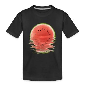 Melon Sunset - Kinder Premium Bio T-Shirt - Schwarz - Vorne