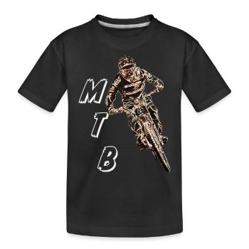 Downhill mountain biking - Kids' Premium Organic T-Shirt - black - Front