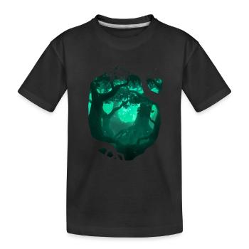 Deep Forest Watercolor Painting - Kids' Premium Organic T-Shirt - black - Front