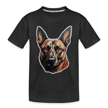 Belgian Malinois charakterstark - Kinder Premium Bio T-Shirt - Schwarz - Vorne