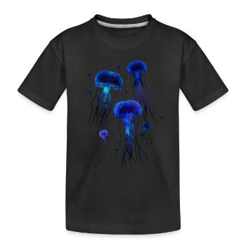 Méduse de l’espace aquarelle - T-shirt bio Premium Enfant - noir - Devant