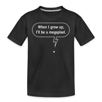 Quand je serai grand, je serai un mégapixel. (W / Plan) - T-shirt bio Premium Enfant - noir - Devant