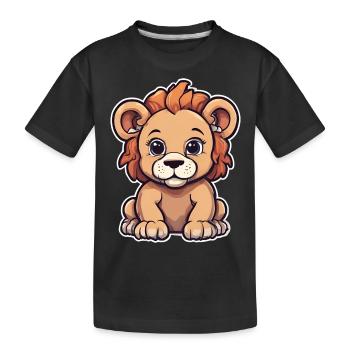 bébé lion - T-shirt bio Premium Enfant - noir - Devant